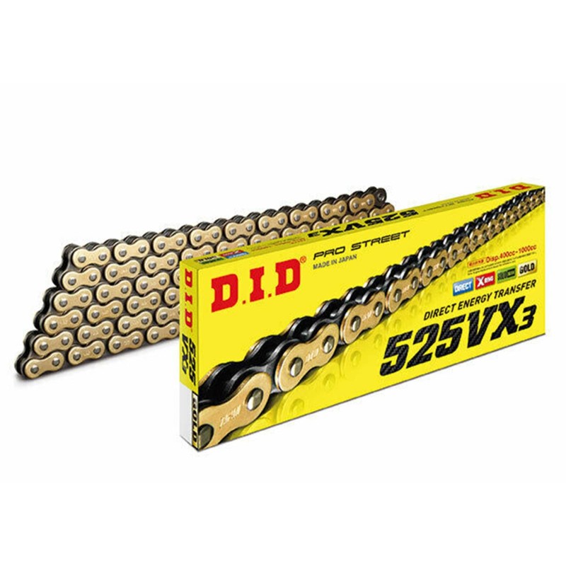 DID CHAIN 525VX3 +2 LINKS SUZUKI DL AV Strom ABS 650 12-16 G B 122 LINKS