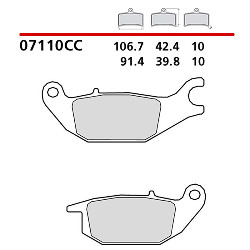 Kit de pastillas de freno traseras Brembo compatible con Yamaha Tricity MW 125 14-16 (cod. 07110)