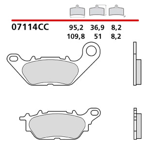 Kit de plaquettes de frein arriere Brembo pour Yamaha Tricity MWS A 125 17-20 (code 07114)