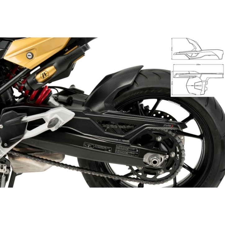 GUARDABARROS TRASERO PUIG PARA BMW F900 R 20-24 ASPECTO CARBONO