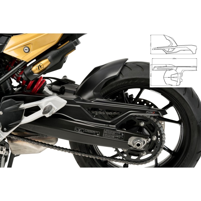 GARDE-BOUE ARRIERE PUIG BMW F900 R 20-24 NOIR MAT