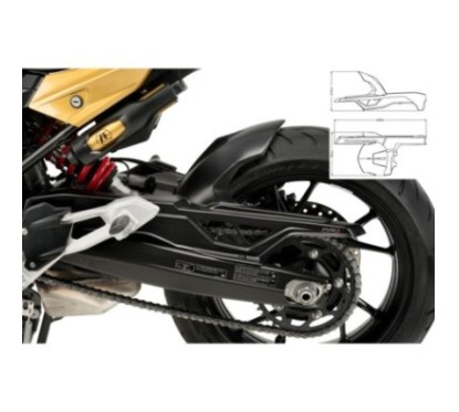 GARDE-BOUE ARRIERE PUIG BMW F900 R 20-24 NOIR MAT