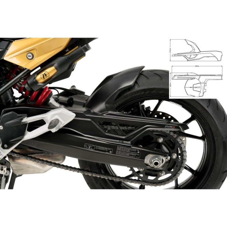 GUARDABARROS TRASERO PUIG PARA BMW F900 R 20-24 NEGRO MATE