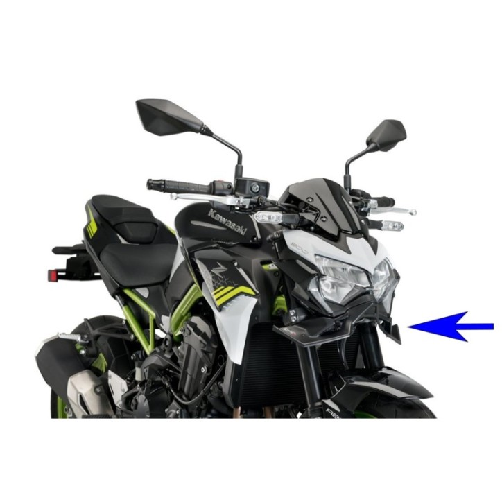 PUIG SPOILER AVANT DOWNFORCE NAKED POUR KAWASAKI Z900 20-24 NOIR MAT