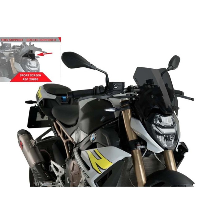 PUIG NAKED SCREEN NG SPORT FOR BMW S1000 R 21-24 DARK SMOKE