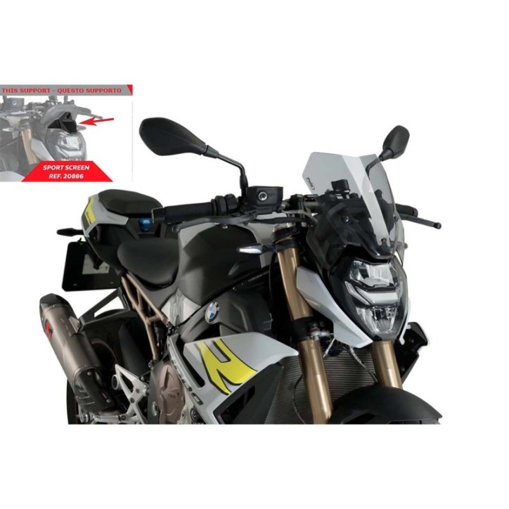 PUIG NAKED SCREEN NG SPORT FOR BMW S1000 R 21-24 CLEAR SMOKE