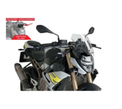 PANTALLA NAKED PUIG NG SPORT-SOPORTE OEM. BMW S1000 R 21-24 TRANSPARENTE