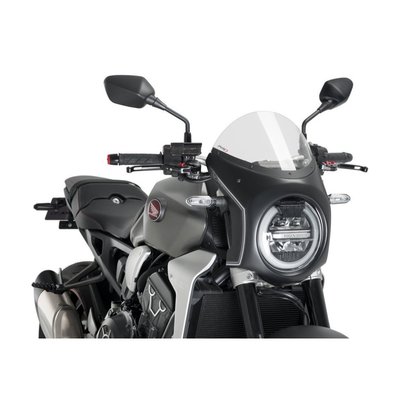 PUIG CUPOLINO SEMICARENATO HONDA CB1000R NEO SPORTS CAFE 18-20 TRASPARENTE-NERO