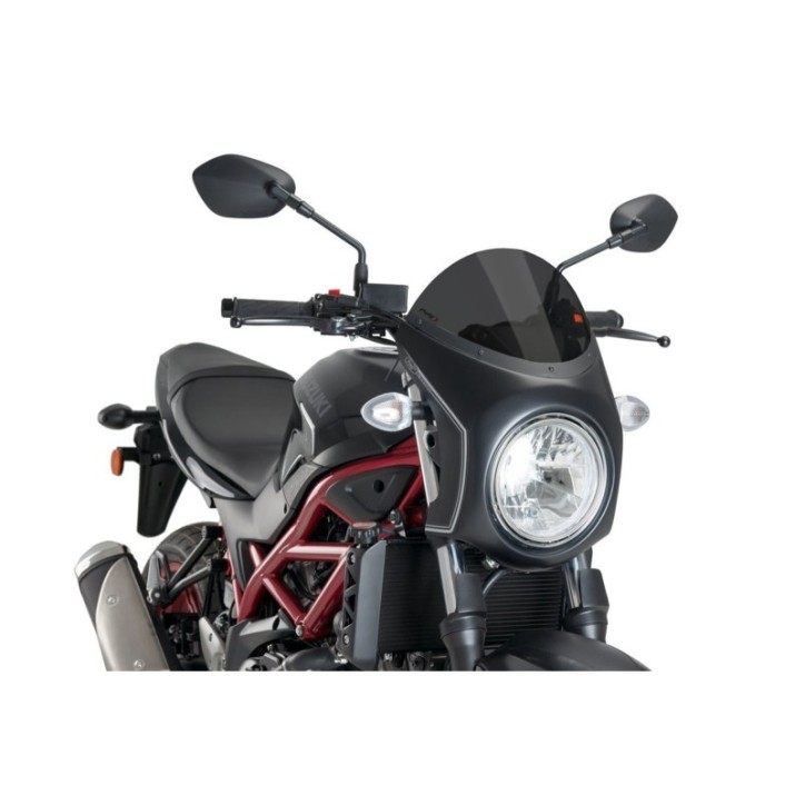 PARABRISAS SEMICARENADO PUIG PARA SUZUKI SV650 16-24 HUMO OSCURO-NEGRO