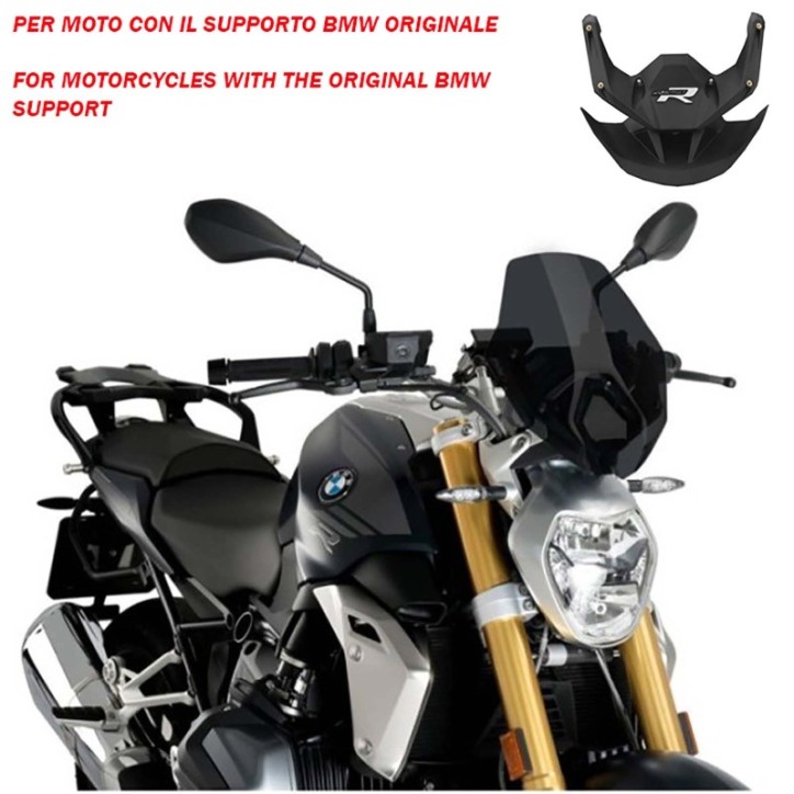 PANTALLA NAKED PUIG NG SPORT-SOPORTE OEM. PARA BMW R1250 R 18-24 HUMO OSCURO