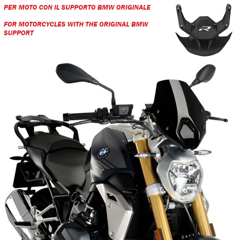 PANTALLA NAKED PUIG NG SPORT-SOPORTE OEM. BMW R1250 R 18-24 NEGRO