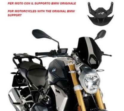 PANTALLA NAKED PUIG NG SPORT-SOPORTE OEM. BMW R1250 R 18-24 NEGRO