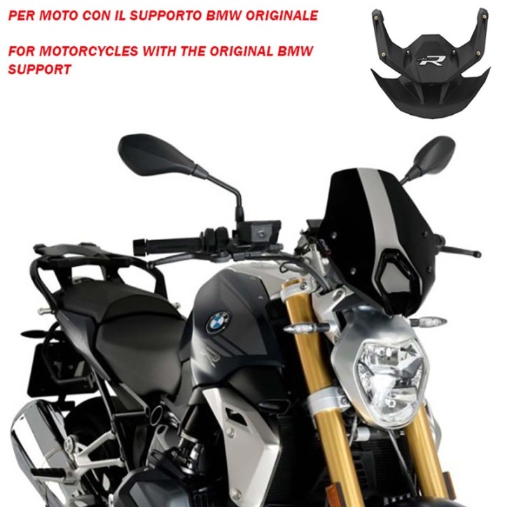 PANTALLA NAKED PUIG NG SPORT-SOPORTE OEM. PARA BMW R1250 R 18-24 NEGRO