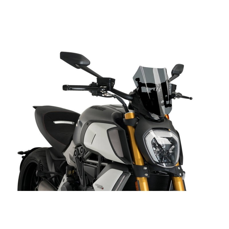 PARABRISAS PUIG NAKED NG SPORT REGULABLE DUCATI DIAVEL 1260 S 19-24 HUMO OSCURO