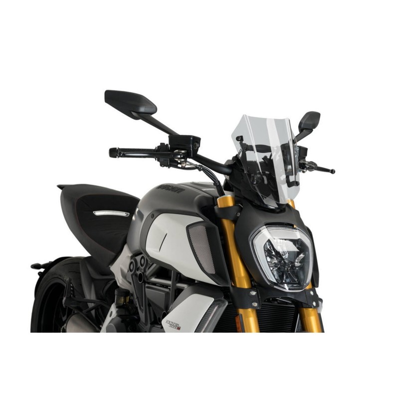 PUIG CUPOLINO NAKED N.G. SPORT REGOLABILE DUCATI DIAVEL 1260 19-24 FUME CHIARO