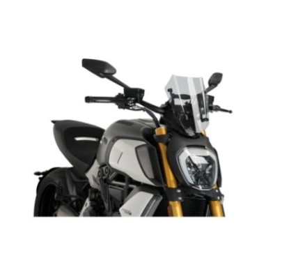 PUIG CUPOLINO NAKED N.G. SPORT REGOLABILE DUCATI DIAVEL 1260 19-24 FUME CHIARO