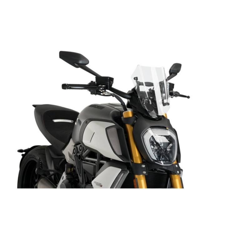 PUIG CUPOLINO NAKED N.G. SPORT REGOLABILE PER DUCATI DIAVEL 1260 19-24 TRASPARENTE