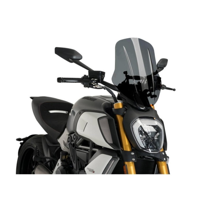 PUIG CUPOLINO NAKED N.G. TOURING REGOLABILE PER DUCATI DIAVEL 1260 19-24 FUME SCURO