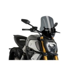 PUIG NAKED NG TOURING ADJUSTABLE WINDSCREEN DUCATI DIAVEL 1260S 19-24 DARK SMOKE