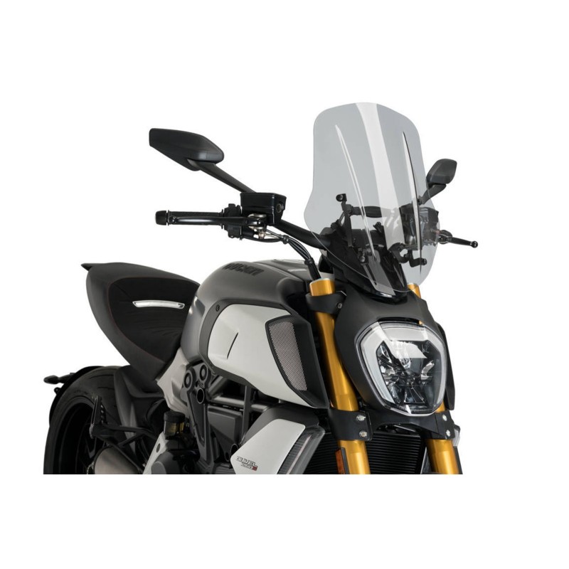 PARE-BRISE REGLABLE PUIG NAKED NG TOURING DUCATI DIAVEL 1260 19-24 FUMEE CLAIRE