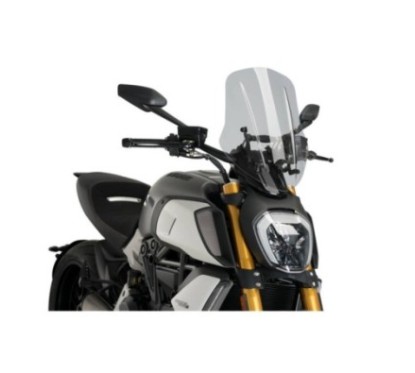 PARE-BRISE REGLABLE PUIG NAKED NG TOURING DUCATI DIAVEL 1260 19-24 FUMEE CLAIRE