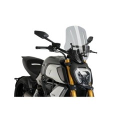 PUIG NAKED NG TOURING ADJUSTABLE WINDSCREEN DUCATI DIAVEL 1260S 19-24 LIGHT SMOKE