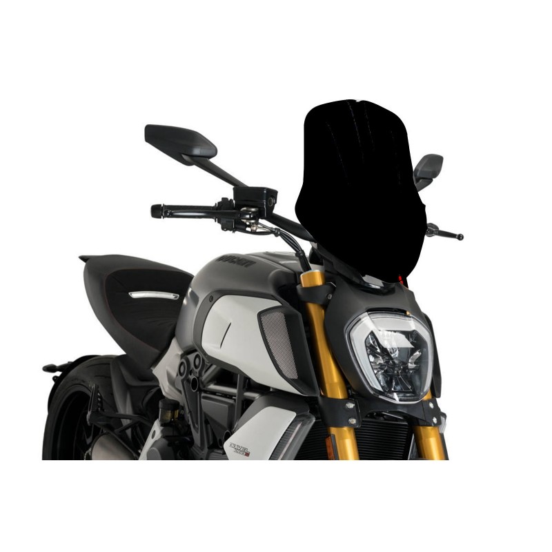 PUIG CUPOLINO NAKED N.G. TOURING REGOLABILE DUCATI DIAVEL 1260 19-24 NERO