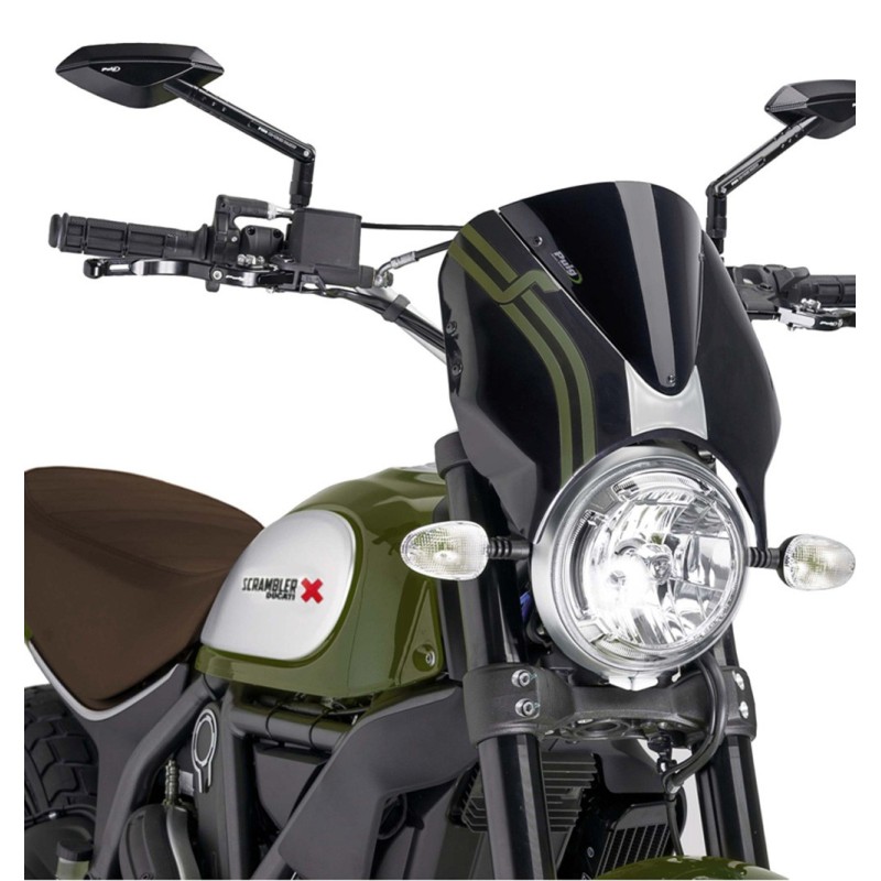 PUIG CUPOLINO RETRO DUCATI SCRAMBLER DESERT SLED 17-22 NERO-NERO