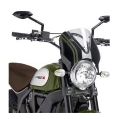 PARABRISAS PUIG RETRO DUCATI SCRAMBLER DESERT SLED 17-22 TRANSPARENTE-NEGRO