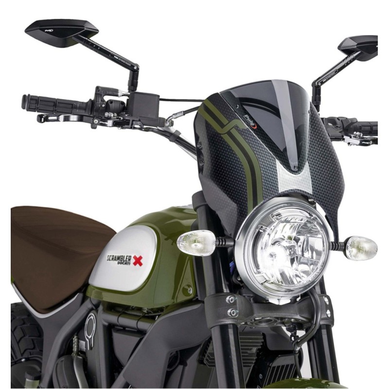 PARABRISAS PUIG RETRO DUCATI SCRAMBLER 1100 SPORT SPECIAL 18-20 HUMO OSCURO-CARBONO