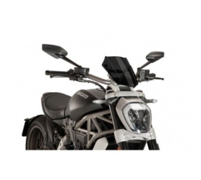 PUIG NAKED NG SPORT ADJUSTABLE WINDSCREEN DUCATI X DIAVEL 16-23 DARK SMOKE