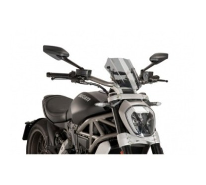 PUIG NAKED NG SPORT ADJUSTABLE WINDSCREEN DUCATI X DIAVEL 16-23 LIGHT SMOKE