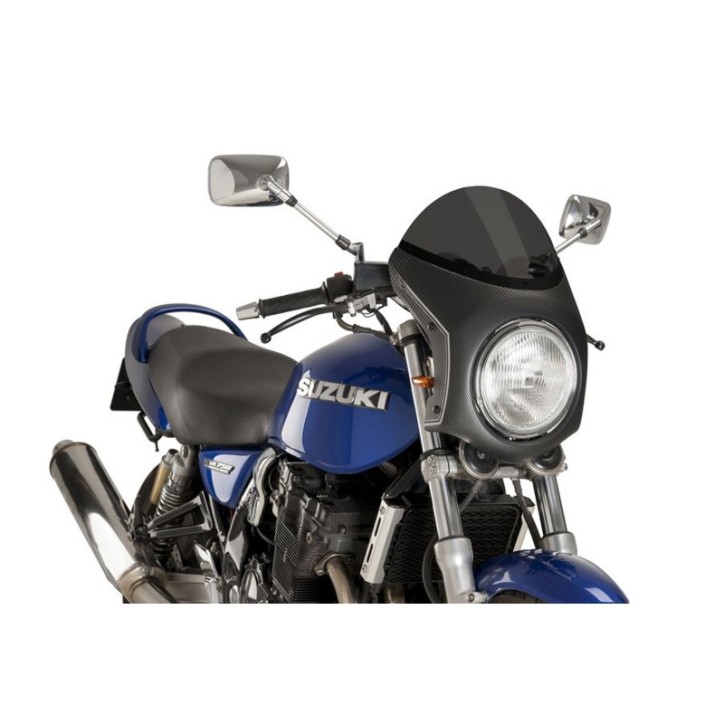 PUIG PARE-BRISE SEMI-CARENEE POUR TRIUMPH SPEED TWIN 19-24 FUMEE FONCEE-CARBONE