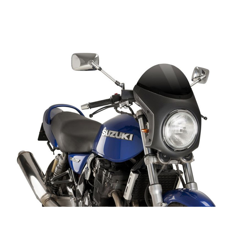Semicarenado Puig para Triumph Speed Twin 900 23 24 Carbono Negro