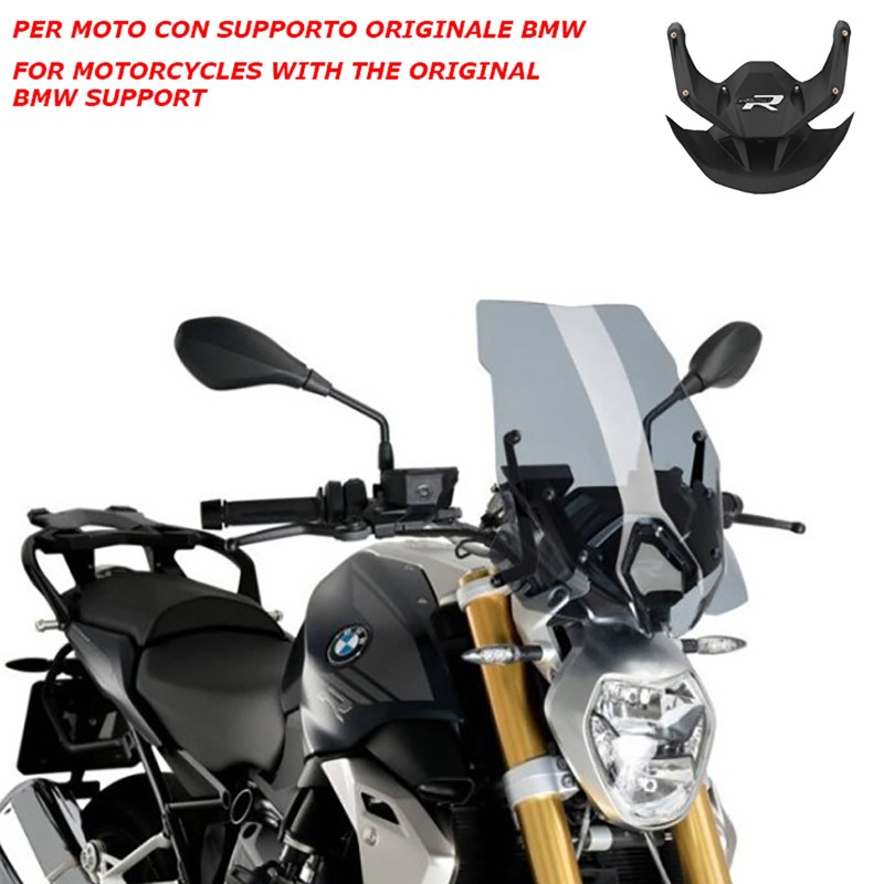 PANTALLA DESNUDA PUIG NG TOURING-SOPORTE OEM. BMW R1250 R 18-24 HUMO LIGERO