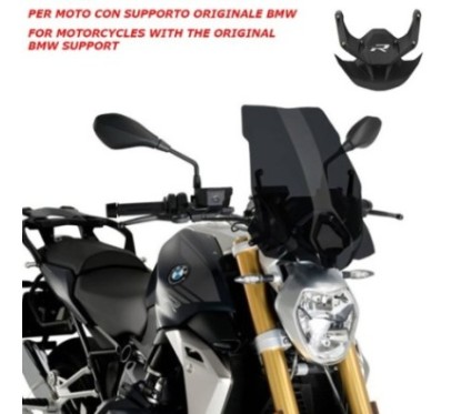 PANTALLA DESNUDA PUIG NG TOURING-SOPORTE OEM. BMW R1250 R 18-24 HUMO OSCURO