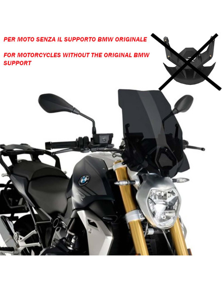 Cupula Puig Naked NG Touring para BMW R1250 R 18-22 ahumada oscura