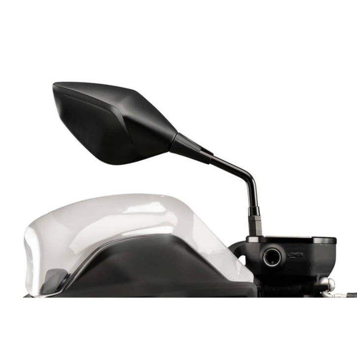 PUIG RIGHT REARVIEW MIRROR MOD. Z3 BLACK - Adjustable - Straight rod fixing - Approved - COD.21825N