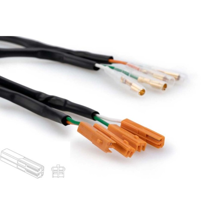 CABLES CONECTORES PUIG PARA INTERMITENTES PARA HONDA CB500 HORNET 2024 NEGRO