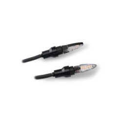 PUIG LED-BLINKER MODELL DART SCHWARZ ? Transparente Linsen und schwarzer Sockel ? Zugelassen ? Abmessungen: 26 x 10 mm ? 12 V ? 