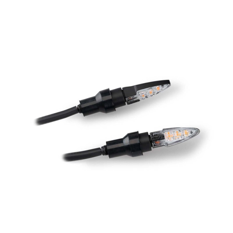 INTERMITENTES LED PUIG MODELO DART NEGRO - Lentes transparentes y base negra - Homologado - Dimensiones: 26x10 mm - 12V - 0,9W -