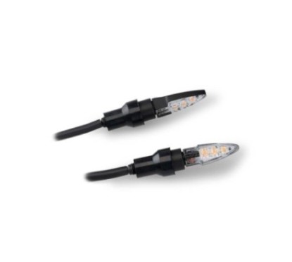 PUIG LED-BLINKER MODELL DART SCHWARZ ? Transparente Linsen und schwarzer Sockel ? Zugelassen ? Abmessungen: 26 x 10 mm ? 12 V ? 