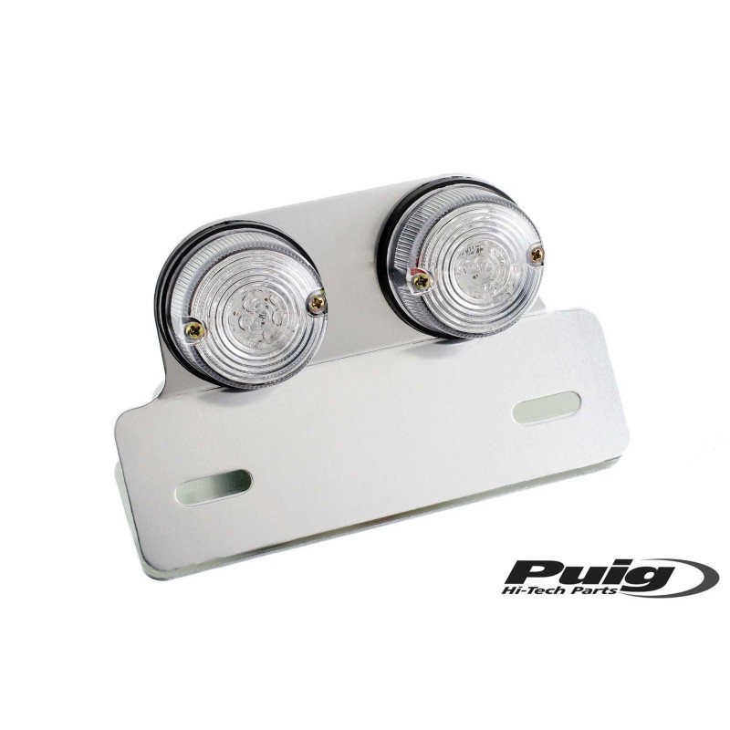 PUIG REAR LIGHT WITH TRANSPARENT ALUMINUM BASE