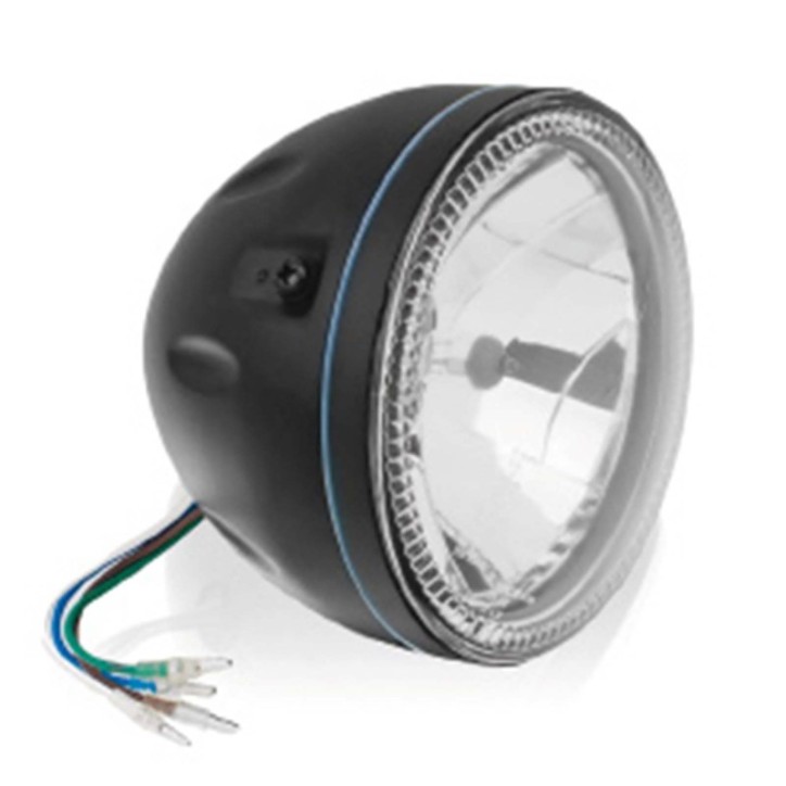 FARO CENTRAL CUSTOM ACCES COLOR NEGRO - Homologado. Longitud: 137 mm. DiAmetro: 140 mm. (5-1/2)-OFERTA