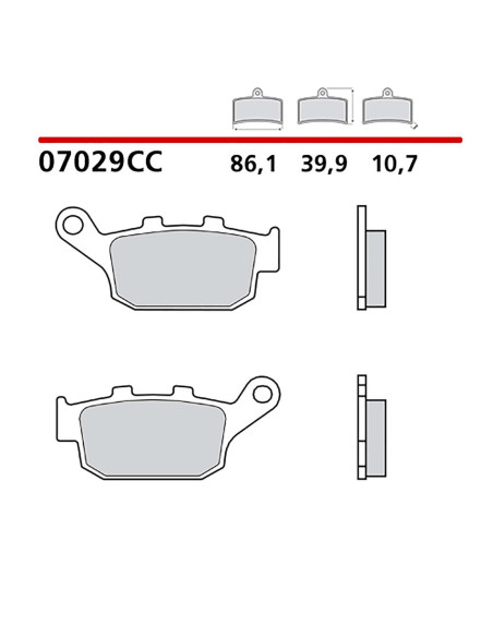 Kit de plaquettes de frein arriere Brembo pour Honda Pantheon 4T 150 04-06