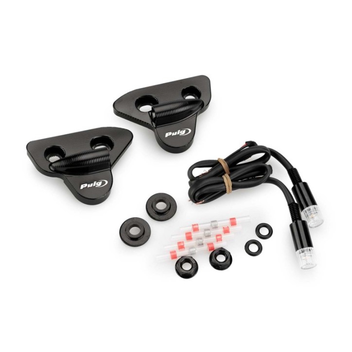 BOUCHON DE TROU DE MIROIR PUIG AVEC CLIGNOTANTS TAB POUR YAMAHA XSR700 2024 NOIR