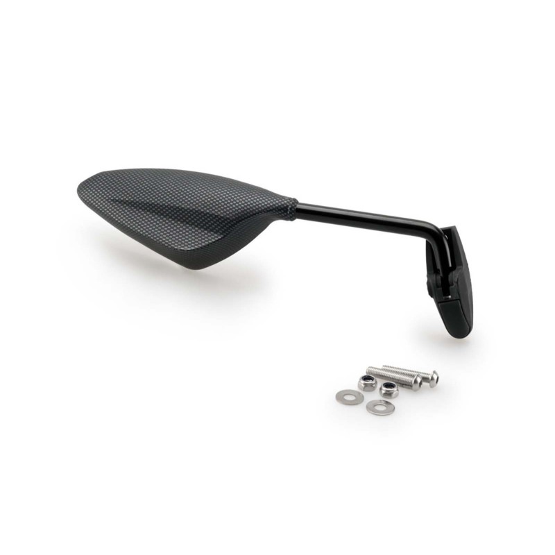 PUIG RIGHT REARVIEW MIRROR MOD. RS2 CARBON LOOK - COD. 7354C - HULL MOUNT - 70 DEGREE INCLINATION -