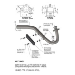 KIT COLECTOR LEOVINCE BETA RR 4T 125 LC RR MOTARD 4T 125 LC 21-23