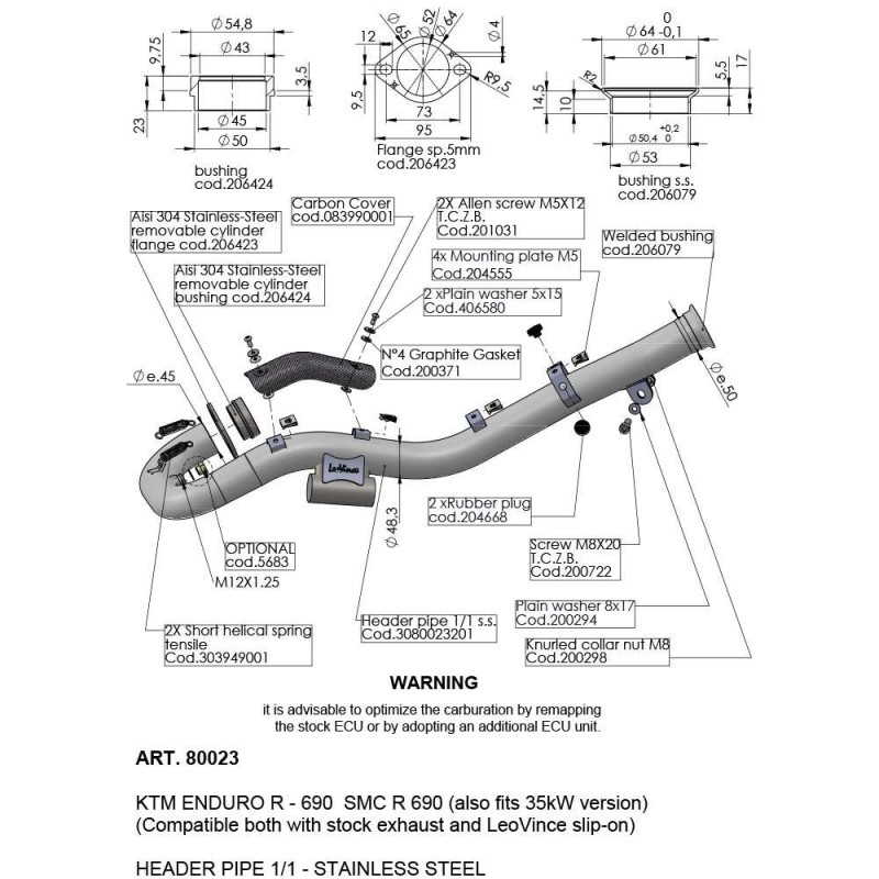 KIT COLLECTEUR GAZ LEOVINCE GAZ ES 700 22-24