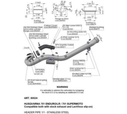 KIT COLECTOR LEOVINCE HUSQVARNA 701 ENDURO 21-24